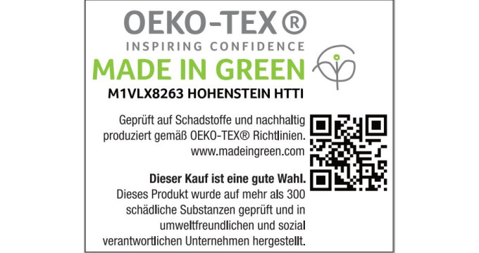 Gepr&uuml;ft auf Schadstoffe und nachhaltig...